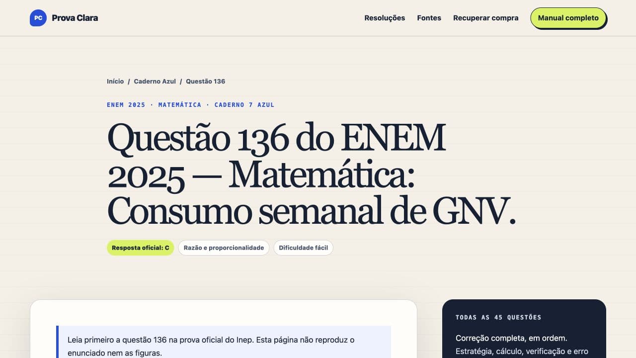 Resolução da Prova Clara organizada em estratégia, etapas, verificação e erro comum